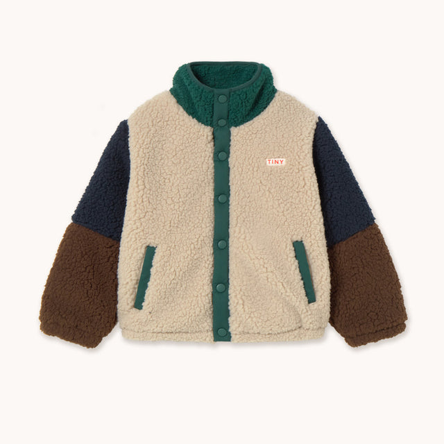 Tiny Cottons - Colour Block polar sherpa jacket - dark green | Scout & Co