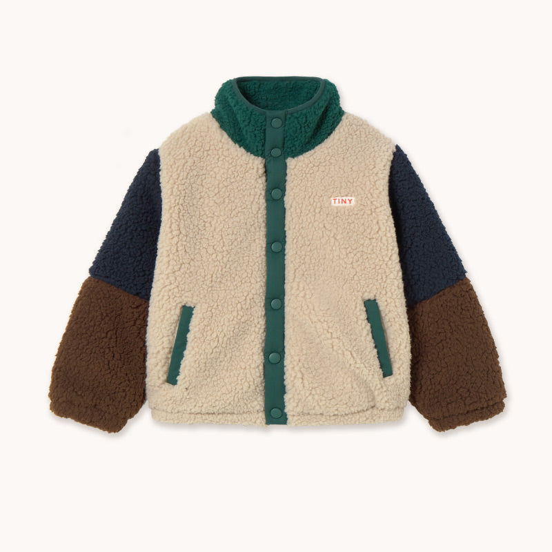Tiny Cottons - Colour Block polar sherpa jacket - dark green | Scout & Co