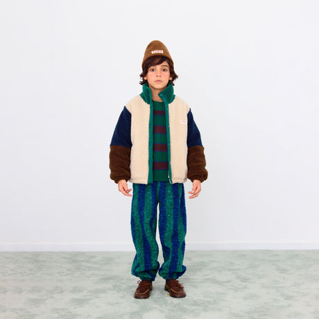 Tiny Cottons - Colour Block polar sherpa jacket - dark green | Scout & Co