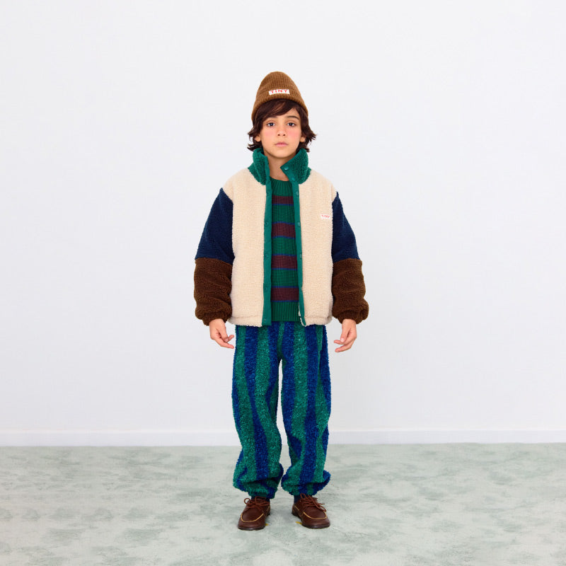 Tiny Cottons - Colour Block polar sherpa jacket - dark green | Scout & Co