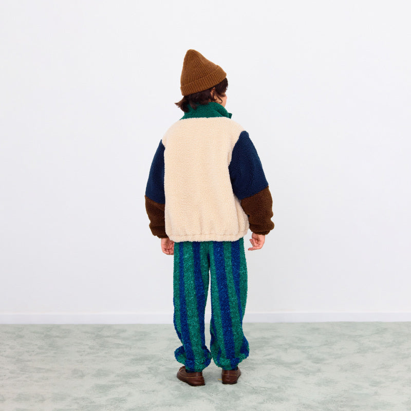 Tiny Cottons - Colour Block polar sherpa jacket - dark green | Scout & Co