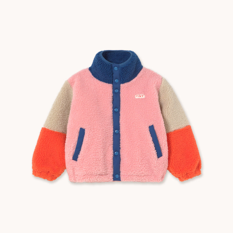 Tiny Cottons - Colour Block polar sherpa jacket - dark blue | Scout & Co