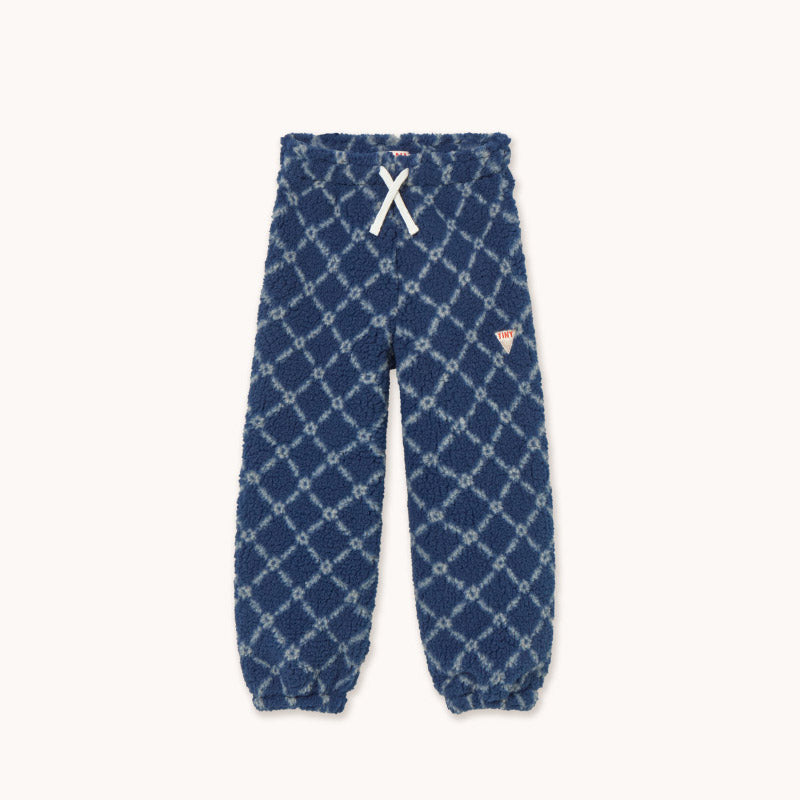 Tiny Cottons - Flower Grid sherpa sweatpants - light navy | Scout & Co