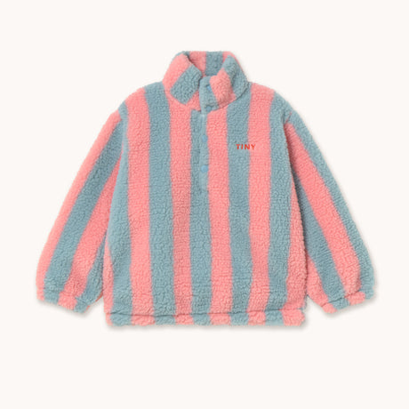 Tiny Cottons - Stripes sherpa sweatshirt - grey / pink | Scout & Co