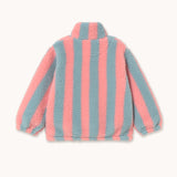 Tiny Cottons - Stripes sherpa sweatshirt - grey / pink | Scout & Co