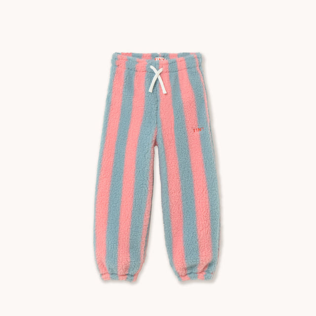 Tiny Cottons - Stripes sherpa sweatpants - grey / pink | Scout & Co