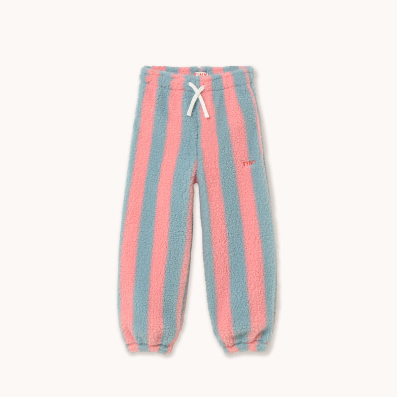 Tiny Cottons - Stripes sherpa sweatpants - grey / pink | Scout & Co