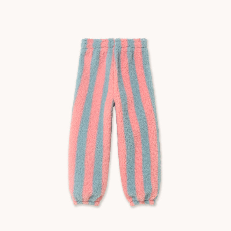 Tiny Cottons - Stripes sherpa sweatpants - grey / pink | Scout & Co