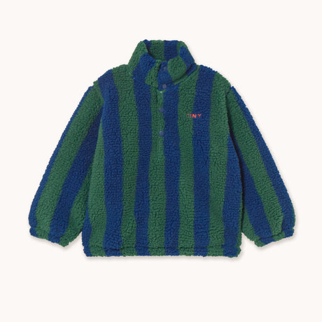 Tiny Cottons - Stripes sherpa sweatshirt - green / navy | Scout & Co