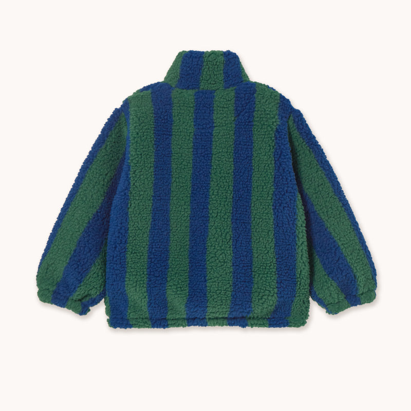 Tiny Cottons - Stripes sherpa sweatshirt - green / navy | Scout & Co