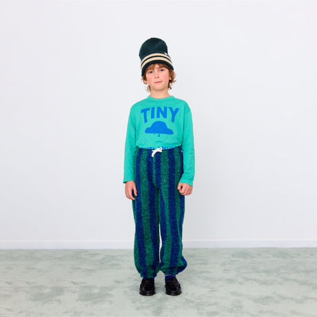 Tiny Cottons - Stripes sherpa sweatpants - green / navy | Scout & Co