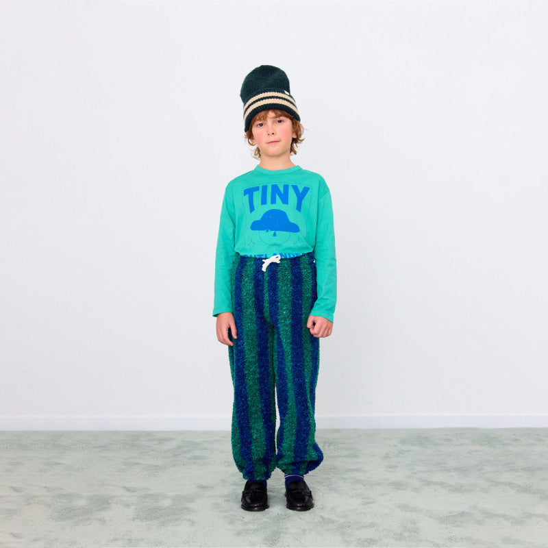 Tiny Cottons - Stripes sherpa sweatpants - green / navy | Scout & Co