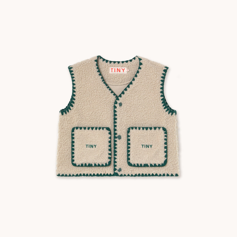 Tiny Cottons - Sherpa vest - dark vanilla | Scout & Co