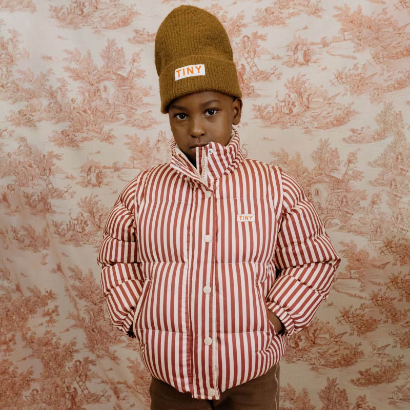 Tiny Cottons - Stripes short padded jacket - vanilla | Scout & Co