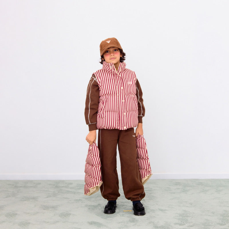 Tiny Cottons - Stripes short padded jacket - vanilla | Scout & Co