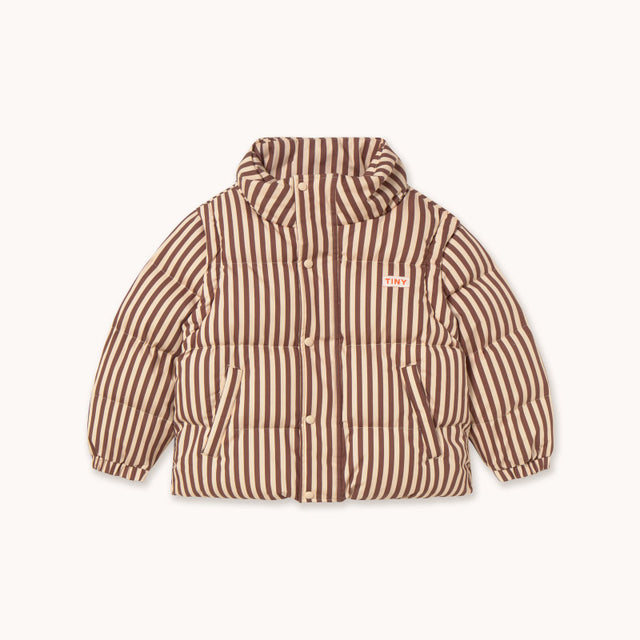 Tiny Cottons - Stripes short padded jacket - vanilla | Scout & Co