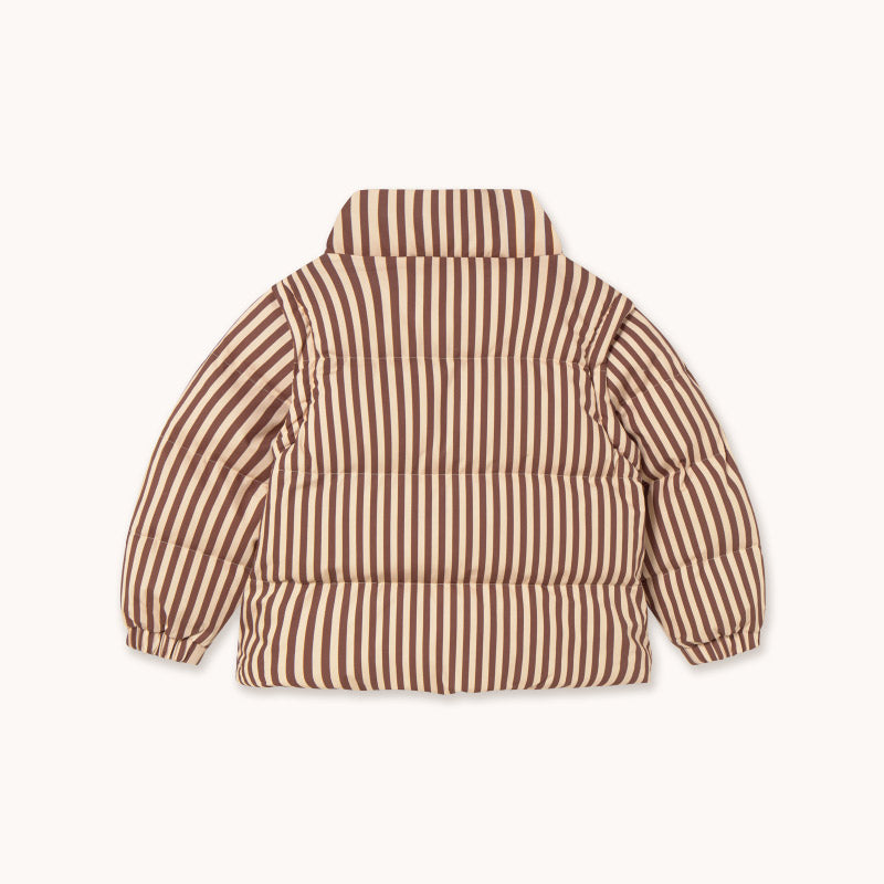 Tiny Cottons - Stripes short padded jacket - vanilla | Scout & Co