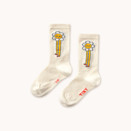 Tiny Cottons - Daisies medium socks - light cream | Scout & Co