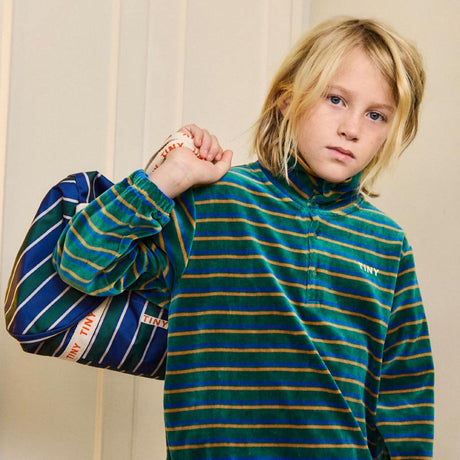 Tiny Cottons - Stripes duffel bag - dark blue | Scout & Co