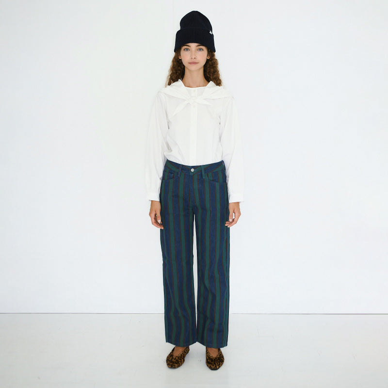 The Tiny Big Sister - Maru striped denim jeans