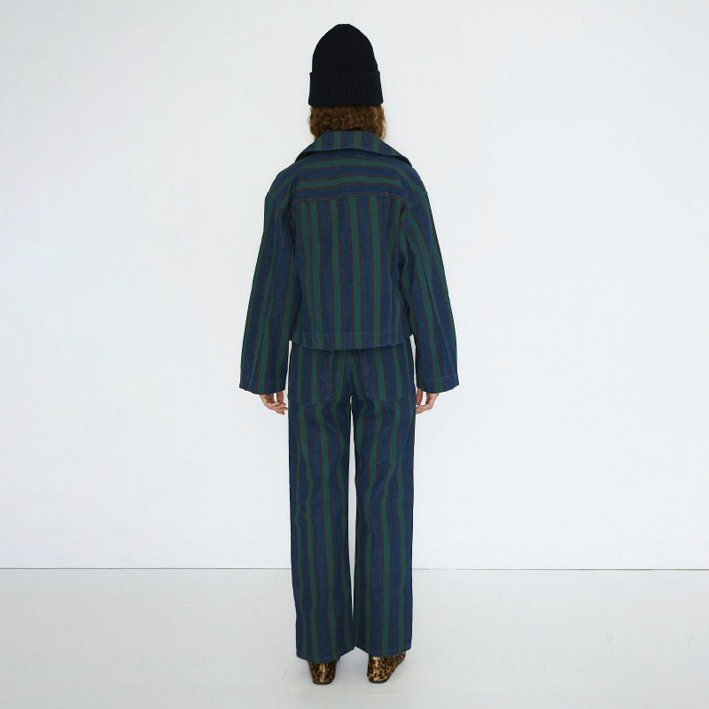 The Tiny Big Sister - Maru striped denim jeans