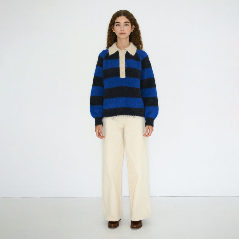 The Tiny Big Sister - Frank striped polo sweater - ultramarine