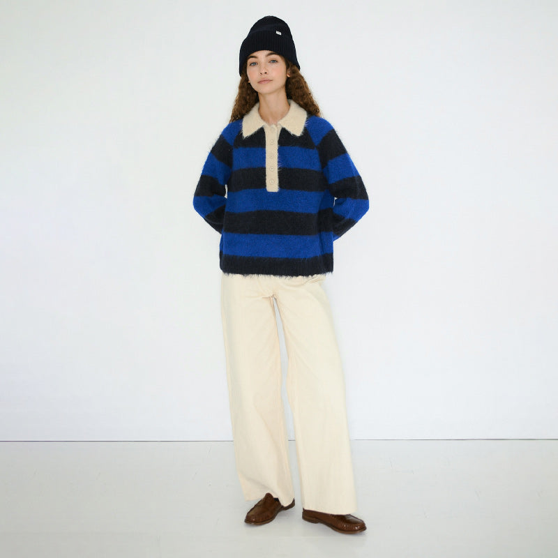 The Tiny Big Sister - Frank striped polo sweater - ultramarine