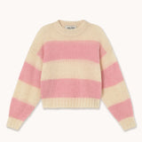 The Tiny Big Sister - Oversized Striped Sweater - Vanilla / Pink | Scout & Co