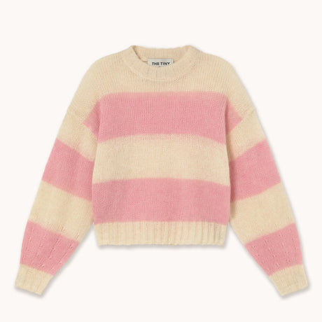 The Tiny Big Sister - Oversized Striped Sweater - Vanilla / Pink | Scout & Co