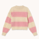 The Tiny Big Sister - Oversized Striped Sweater - Vanilla / Pink | Scout & Co