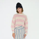 The Tiny Big Sister - Oversized Striped Sweater - Vanilla / Pink | Scout & Co