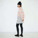 The Tiny Big Sister - Oversized Striped Sweater - Vanilla / Pink | Scout & Co