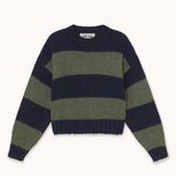 The Tiny Big Sister - Oversized Striped Sweater - Navy / Khaki | Scout & Co