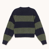 The Tiny Big Sister - Oversized Striped Sweater - Navy / Khaki | Scout & Co