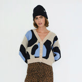 The Tiny Big Sister - Nora animal-print cardigan - dark vanilla
