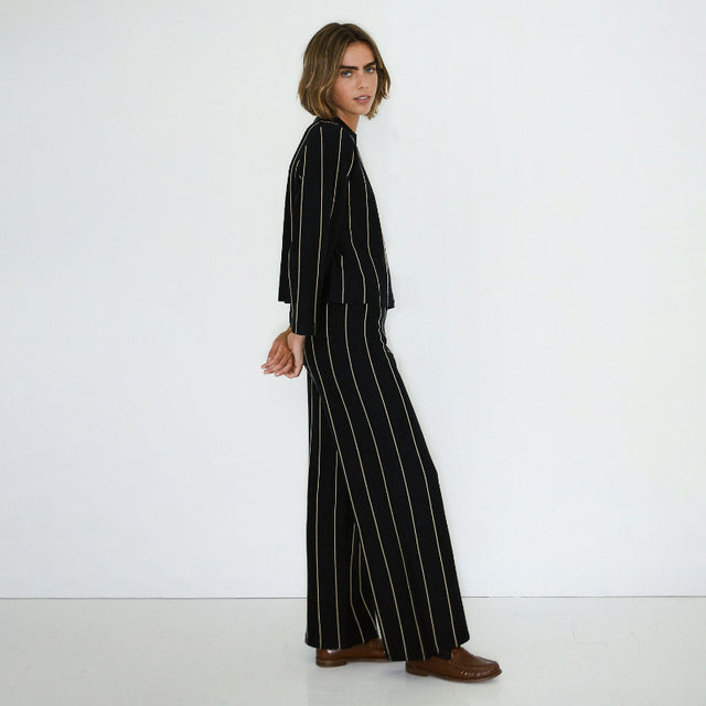 The Tiny Big Sister - Striped knit trousers - navy | Scout & Co