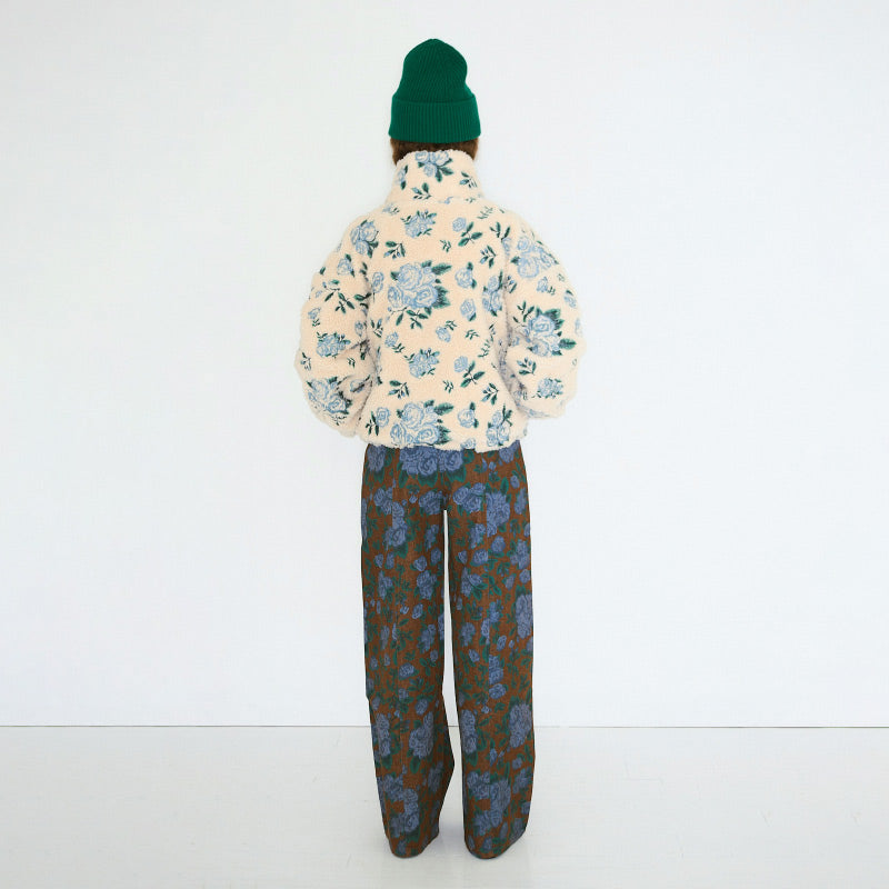 The Tiny Big Sister - Roses sherpa jacket - vanilla