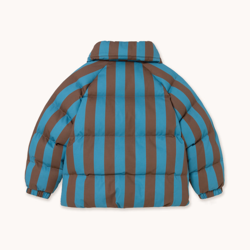 Tiny Cottons - Blue & cacao stripes short padded jacket | Scout & Co