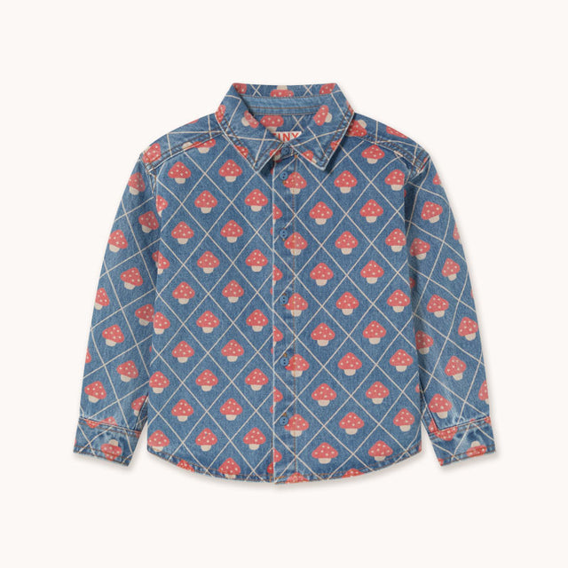 Tiny Cottons - Mushrooms denim shirt | Scout & Co