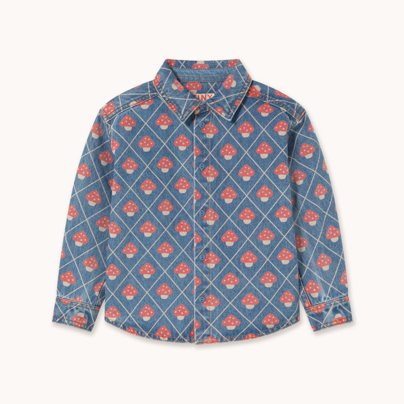 Tiny Cottons - Mushrooms denim shirt | Scout & Co