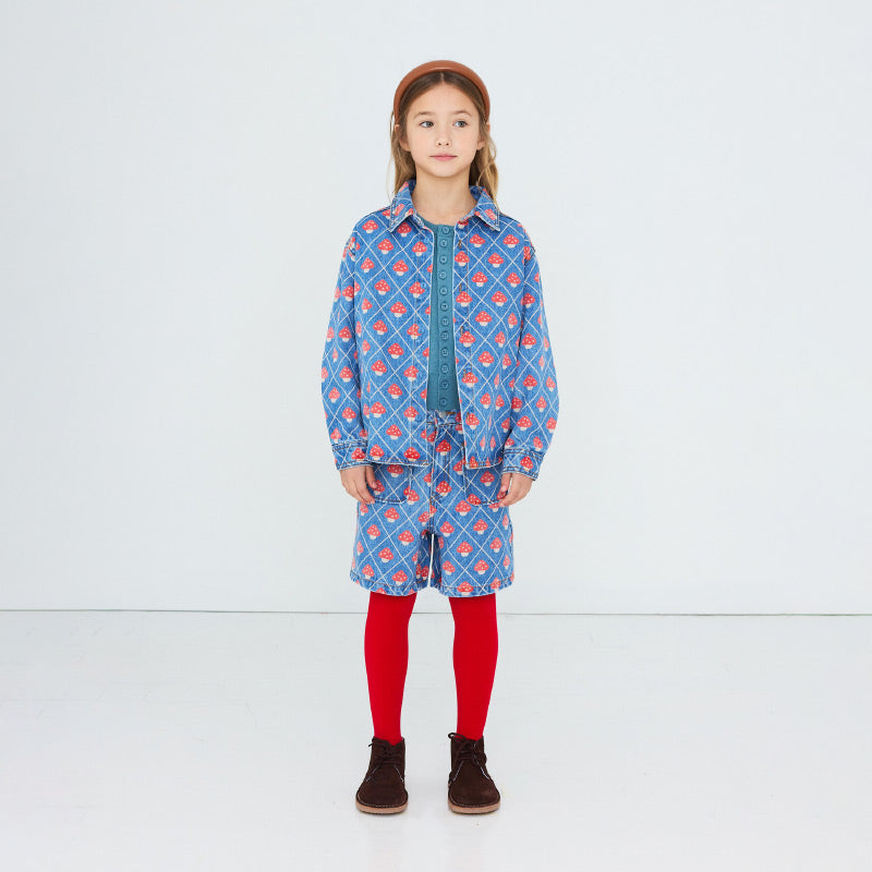 Tiny Cottons - Mushrooms denim shirt | Scout & Co