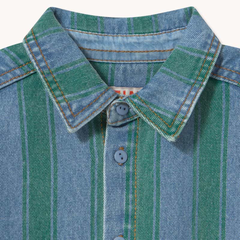 Tiny Cottons - Retro Stripes denim shirt | Scout & Co
