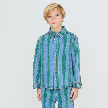 Tiny Cottons - Retro Stripes denim shirt | Scout & Co