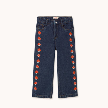 Tiny Cottons - Mini Mushrooms embroidered denim jeans | Scout & Co