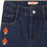 Tiny Cottons - Mini Mushrooms embroidered denim jeans | Scout & Co