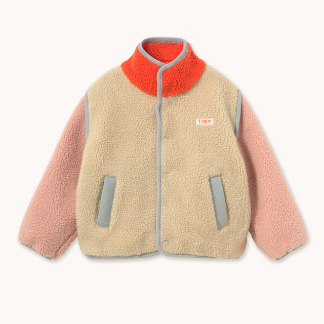 Tiny Cottons - Colour Block sherpa jacket - vanilla | Scout & Co