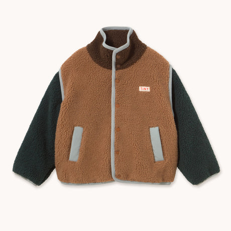 Tiny Cottons - Colour Block sherpa jacket - light brown | Scout & Co