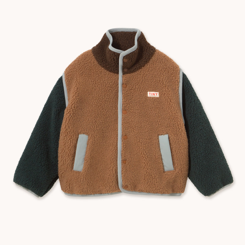 Tiny Cottons - Colour Block sherpa jacket - light brown | Scout & Co