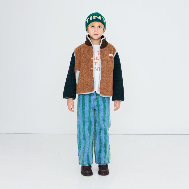 Tiny Cottons - Colour Block sherpa jacket - light brown | Scout & Co