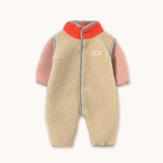 Tiny Cottons - Colour Block sherpa one-piece - vanilla - baby | Scout & Co